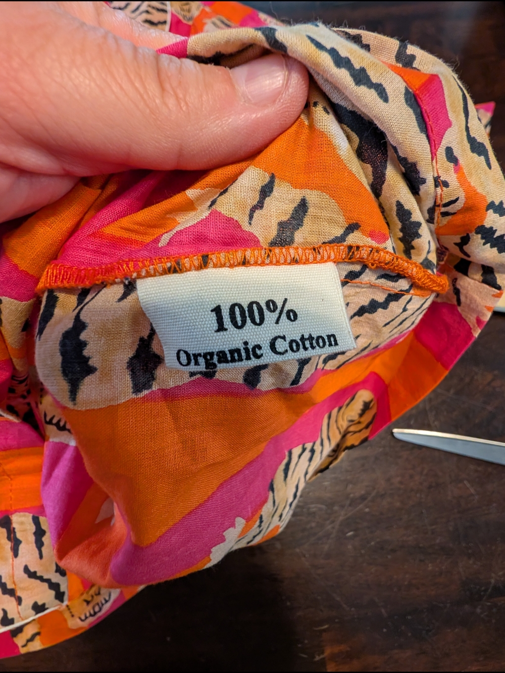 Soothe Our Souls Tibetan Tiger Organic Cotton PJ Set Pink & Orange, Women's L - Picture 8 of 9